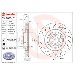 Brzdový kotúč BREMBO 09.B855.51