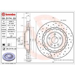 Brzdový kotúč BREMBO 09.D174.33