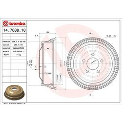 Brzdový bubon BREMBO 14.7088.10