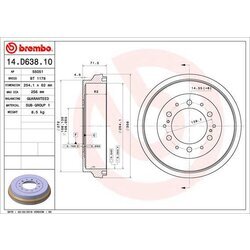 Brzdový bubon BREMBO 14.D638.10