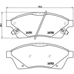 Sada brzdových platničiek kotúčovej brzdy BREMBO P 09 010