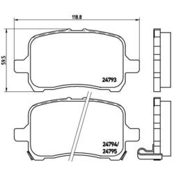 Sada brzdových platničiek kotúčovej brzdy BREMBO P 10 015