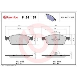 Sada brzdových platničiek kotúčovej brzdy BREMBO P 24 157