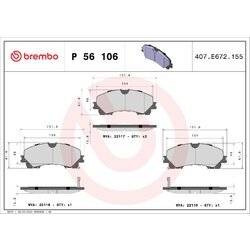 Sada brzdových platničiek kotúčovej brzdy BREMBO P 56 106