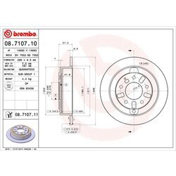 Brzdový kotúč BREMBO 08.7107.11