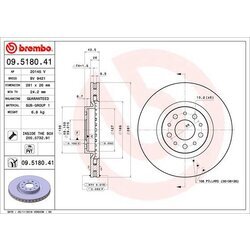 Brzdový kotúč BREMBO 09.5180.41