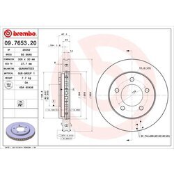 Brzdový kotúč BREMBO 09.7653.20