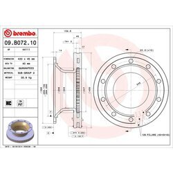 Brzdový kotúč BREMBO 09.B072.10