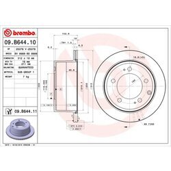 Brzdový kotúč BREMBO 09.B644.10