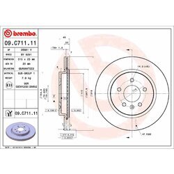 Brzdový kotúč BREMBO 09.C711.11