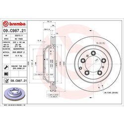 Brzdový kotúč BREMBO 09.C987.21