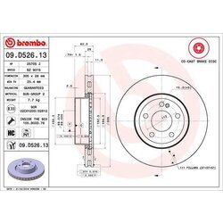 Brzdový kotúč BREMBO 09.D526.13