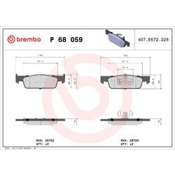 Sada brzdových platničiek kotúčovej brzdy BREMBO P 68 059X