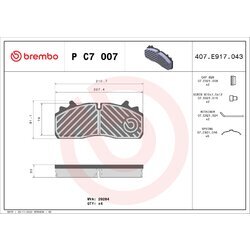 Sada brzdových platničiek kotúčovej brzdy BREMBO P C7 007