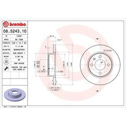 Brzdový kotúč BREMBO 08.5243.10