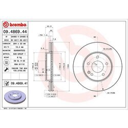 Brzdový kotúč BREMBO 09.4869.44