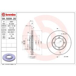 Brzdový kotúč BREMBO 09.5009.20