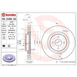 Brzdový kotúč BREMBO 09.5486.50