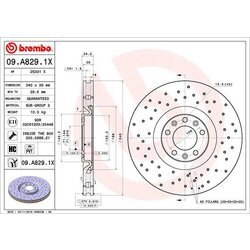 Brzdový kotúč BREMBO 09.A829.1X