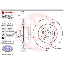 Brzdový kotúč BREMBO 09.D626.11