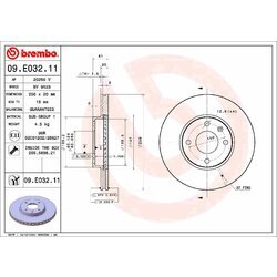 Brzdový kotúč BREMBO 09.E032.11