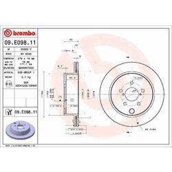 Brzdový kotúč BREMBO 09.E098.11