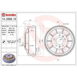 Brzdový bubon BREMBO 14.C009.10