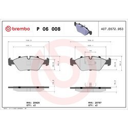 Sada brzdových platničiek kotúčovej brzdy BREMBO P 06 008