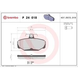 Sada brzdových platničiek kotúčovej brzdy BREMBO P 24 018