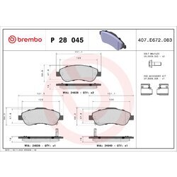 Sada brzdových platničiek kotúčovej brzdy BREMBO P 28 045X