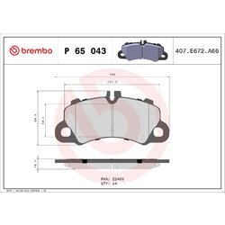 Sada brzdových platničiek kotúčovej brzdy BREMBO P 65 043