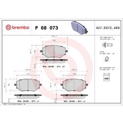 Sada brzdových platničiek kotúčovej brzdy BREMBO P 68 073