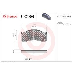 Sada brzdových platničiek kotúčovej brzdy BREMBO P C7 005