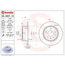 Brzdový kotúč BREMBO 08.4927.10