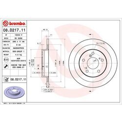 Brzdový kotúč BREMBO 08.D217.11