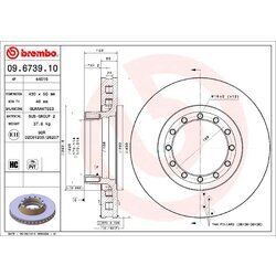 Brzdový kotúč BREMBO 09.6739.10