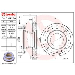 Brzdový kotúč BREMBO 09.7315.20