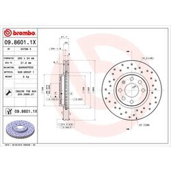 Brzdový kotúč BREMBO 09.8601.1X