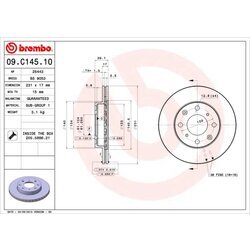 Brzdový kotúč BREMBO 09.C145.10