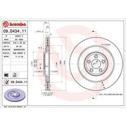 Brzdový kotúč BREMBO 09.D434.11