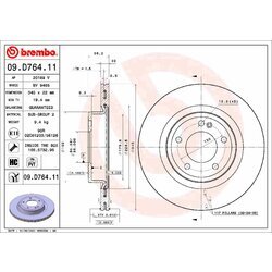 Brzdový kotúč BREMBO 09.D764.11