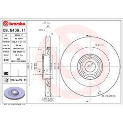 Brzdový kotúč BREMBO 09.N409.11