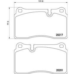 Sada brzdových platničiek kotúčovej brzdy BREMBO P 02 002