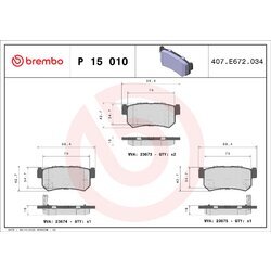 Sada brzdových platničiek kotúčovej brzdy BREMBO P 15 010