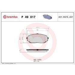 Sada brzdových platničiek kotúčovej brzdy BREMBO P 49 017