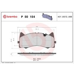 Sada brzdových platničiek kotúčovej brzdy BREMBO P 50 154