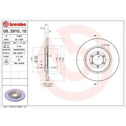 Brzdový kotúč BREMBO 08.3910.10