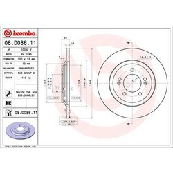 Brzdový kotúč BREMBO 08.D086.11