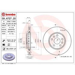 Brzdový kotúč BREMBO 09.A727.21