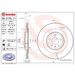 Brzdový kotúč BREMBO 09.C170.11